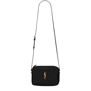 Saint Laurent Quilted Leather Lou Black Camera Bag