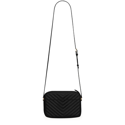 Saint Laurent Quilted Leather Lou Black Camera Bag