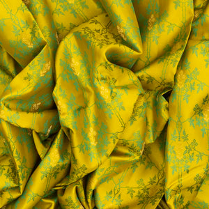 Olive Green Handloom Kanchipuram Silk Saree With Floral Vine Motifs