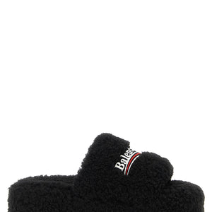 Balenciaga Furry Platform Slides