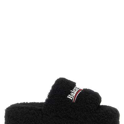 Balenciaga Furry Platform Slides