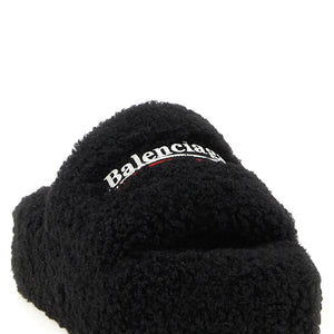 Balenciaga Furry Platform Slides