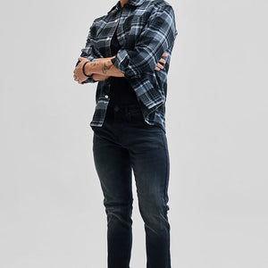 Charcoal Black Tapered Fit Jeans