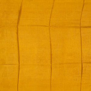 Mustard Handloom Tussar Silk Saree Printed With Flower Motifs