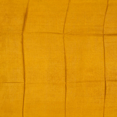Mustard Handloom Tussar Silk Saree Printed With Flower Motifs