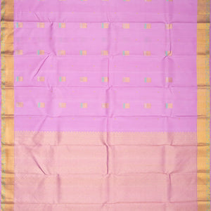 BubbleGum Pink Handloom Kanchipuram Silk Saree With Meena Buttas