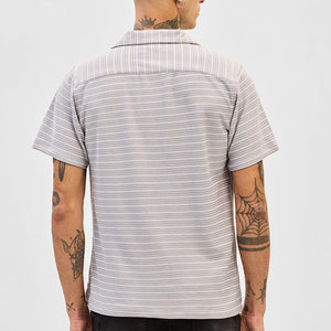 Cream Box Fit Stripes Shirt