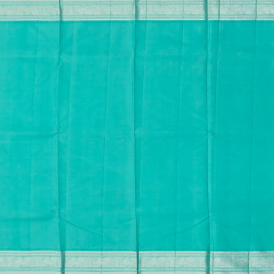 Bubblegum Pink Handloom Kanchipuram Korvai Silk Saree With Turquoise Border