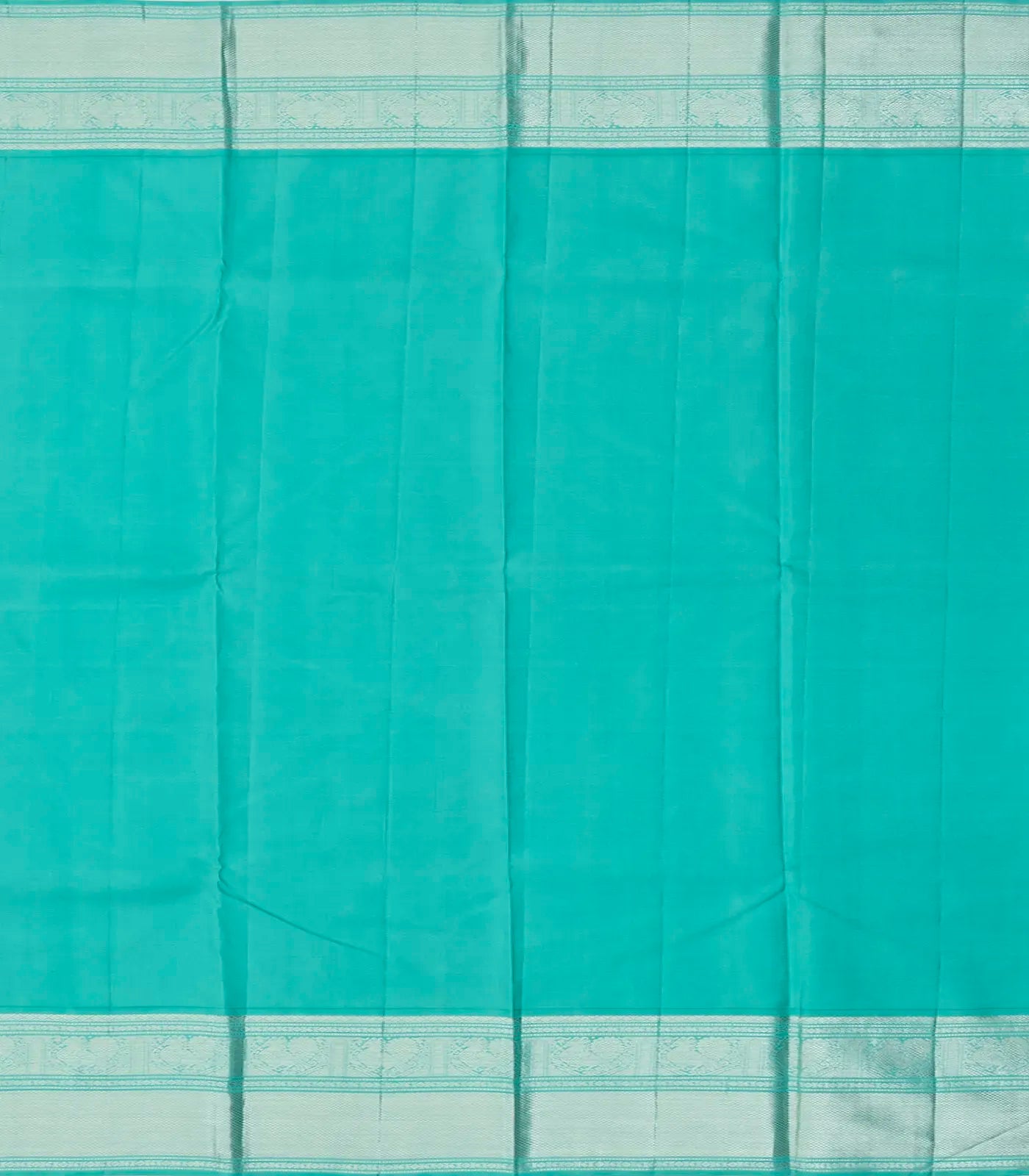 Bubblegum Pink Handloom Kanchipuram Korvai Silk Saree With Turquoise Border