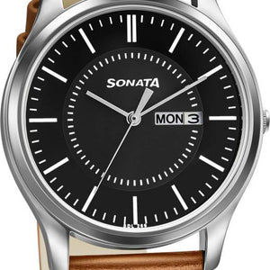 Essentials Black Dial Analog Men