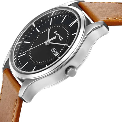 Essentials Black Dial Analog Men