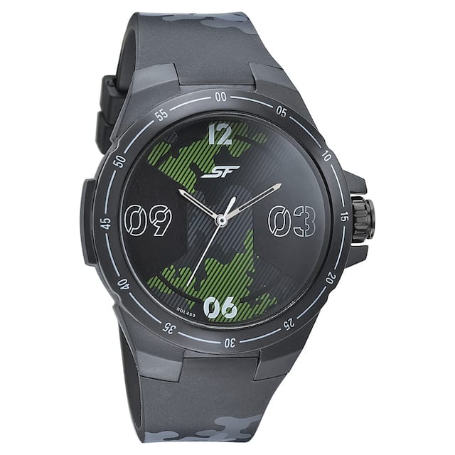 SF Turbo Black & Green Dial Plastic Strap