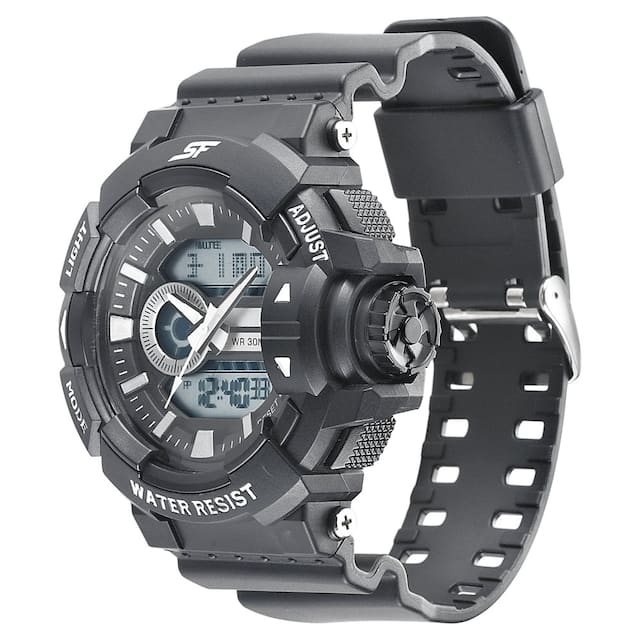 SF Hustler Black Analog-Digital PU Strap