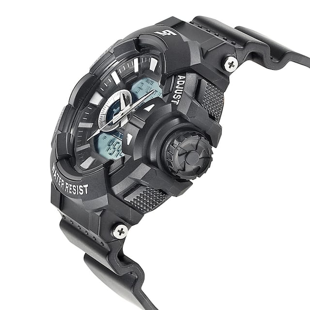 SF Hustler Black Analog-Digital PU Strap
