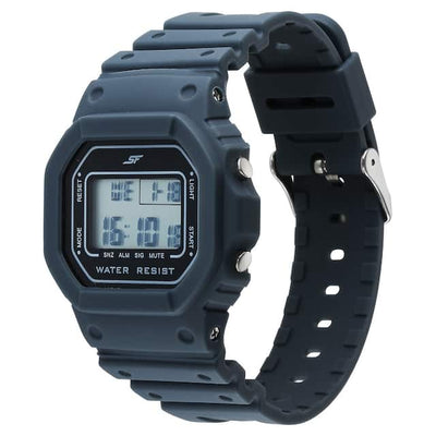Hexa Grey Digital Dial Polyurethane Strap