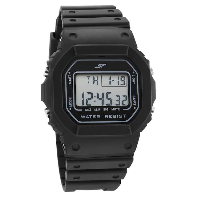 Hexa Black Digital Dial Polyurethane Strap