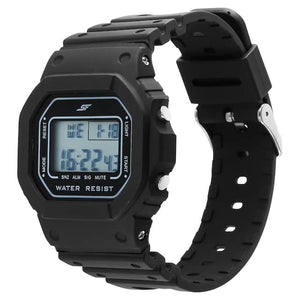 Hexa Black Digital Dial Polyurethane Strap