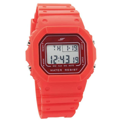 Hexa Red Digital Dial Polyurethane Strap
