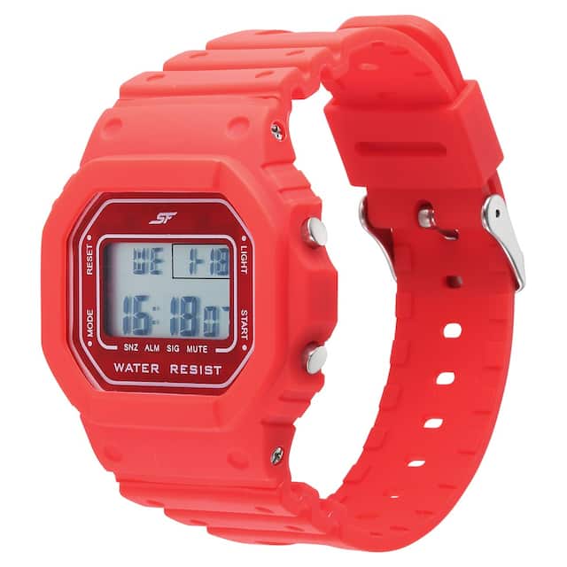 Hexa Red Digital Dial Polyurethane Strap