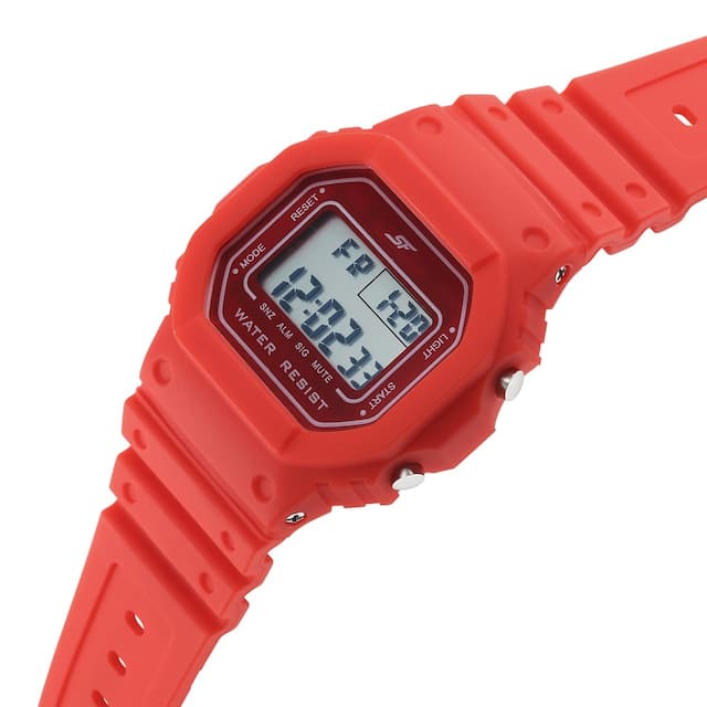 Hexa Red Digital Dial Polyurethane Strap