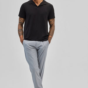 Black Textured Cuban T-Shirt