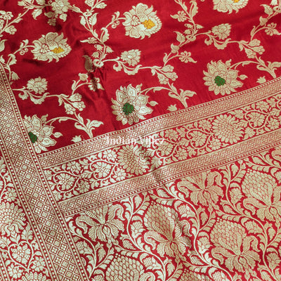 Red Designer Banarasi Meenakari Katan Silk Saree