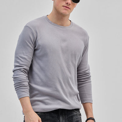Light Grey Textured Sweatshirt