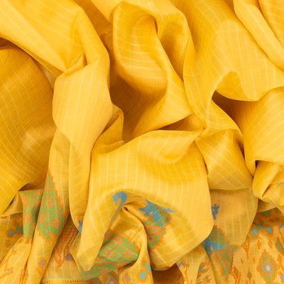 Sandal Handloom Chirala Silk Cotton Saree With Peacock Motifs