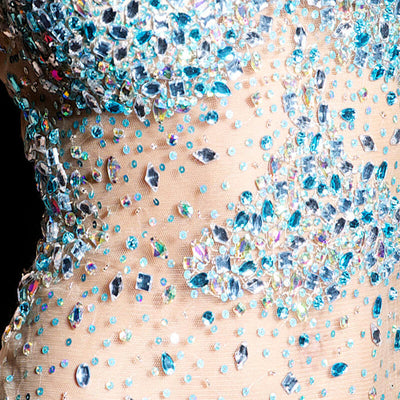 Beaded Sheer Long Sleeve Cocktail Dress by Jovani 7757