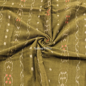 Mehendi Green Tipa Design Sambalpuri Ikat Cotton Fabric