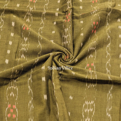 Mehendi Green Tipa Design Sambalpuri Ikat Cotton Fabric