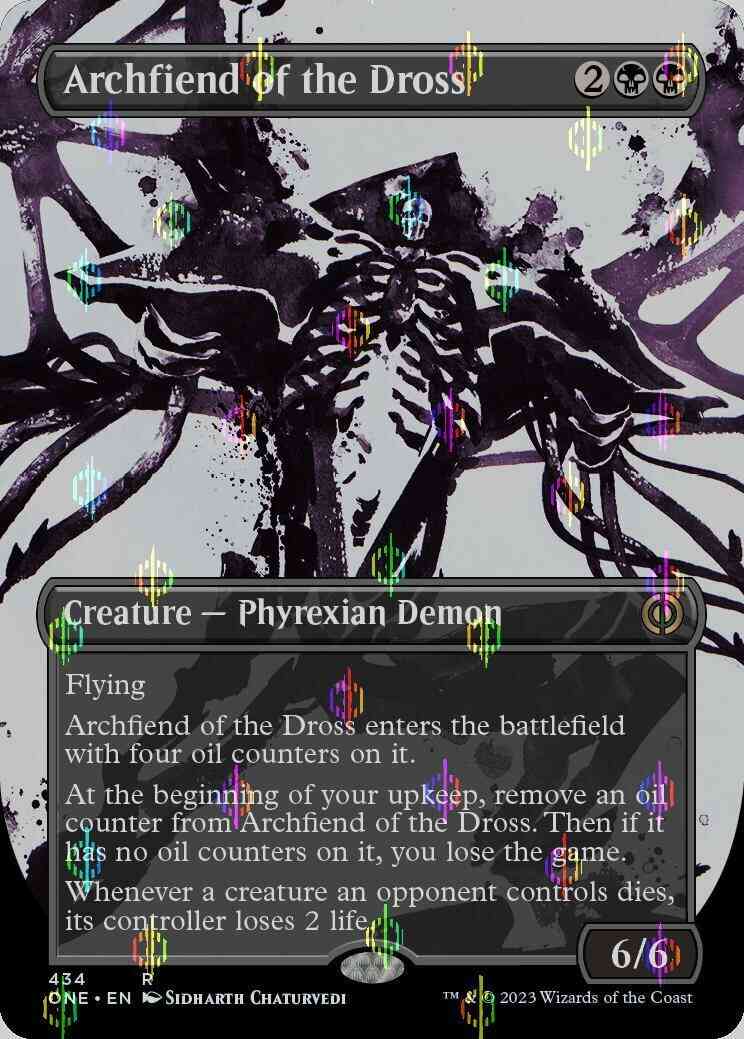 Archfiend of the Dross [434] [Borderless] [Ichor] [Phyrexia: All Will Be One] [Compleat Foil]