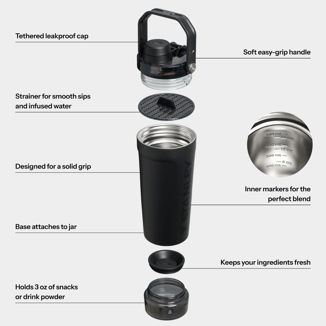 Stanley The Activate Shaker Bottle | 20 OZ Black 2.0