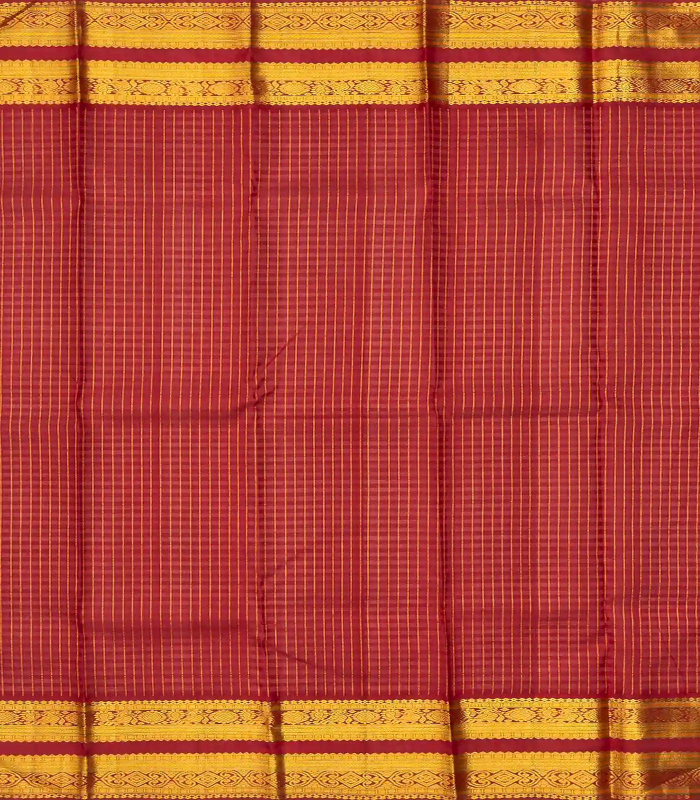 Sky Blue Handloom Kanchipuram Korvai Silk Saree With Checks