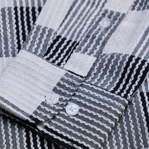 White Textured Checks Slim Fit Shirt