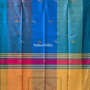 Multicolored Handwoven Soft Silk Saree