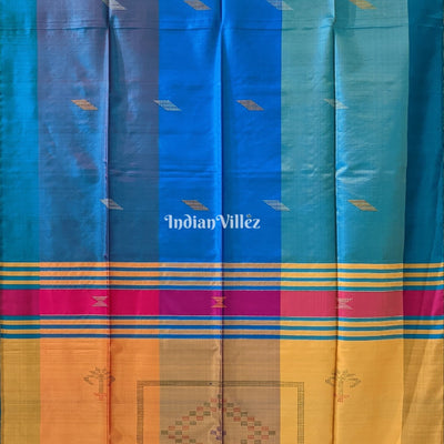 Multicolored Handwoven Soft Silk Saree