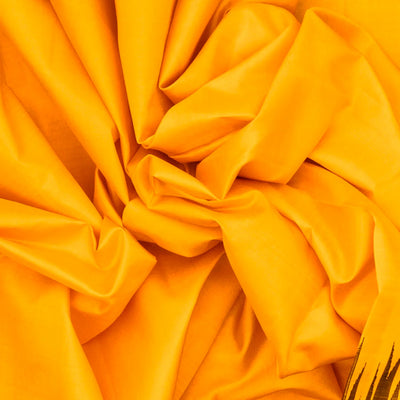 Mango Yellow Handloom Kanchipuram Korvai Silk Saree With Black Border