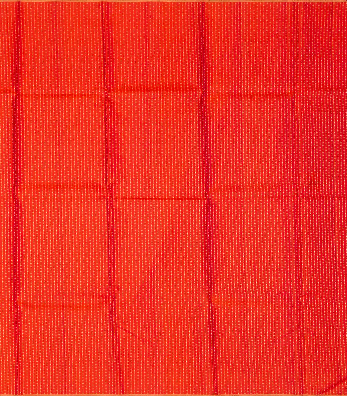 Cream & Pink Handloom Kanchipuram Silk Saree With Stripes