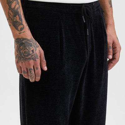Black Corduroy Relaxed Fit Trousers