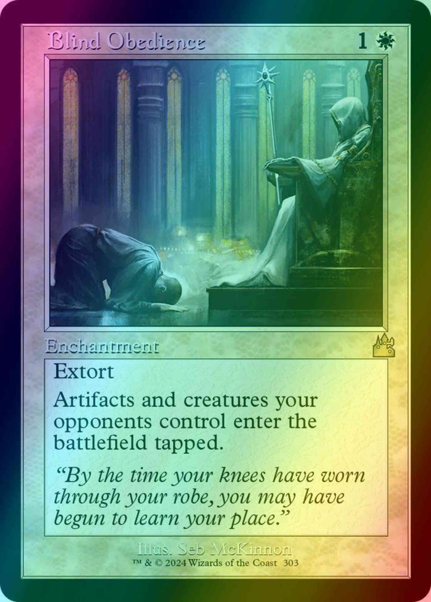 Blind Obedience [303] [Retro Frame] [Ravnica Remastered] [Foil]