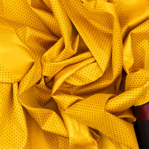 Mustard Handloom Kanchipuram Korvai Silk Saree With Mango Buttas