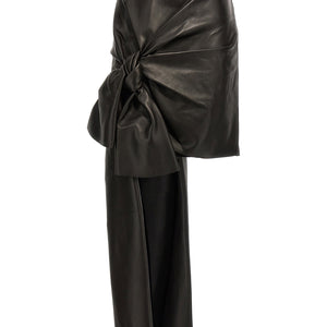 Alexander McQueen Maxi Bow Leather Skirt