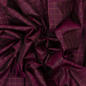 Maroon Handloom Kanchipuram Silk Saree With Dotted Checks