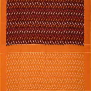 Maroon Handwoven Orissa Cotton Saree With Tie & Dye Floral Motifs