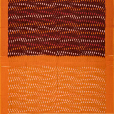 Maroon Handwoven Orissa Cotton Saree With Tie & Dye Floral Motifs