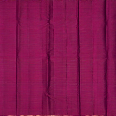 Dark Purple Handloom Kanchipuram Silk Saree With Stripes & Annam Buttas