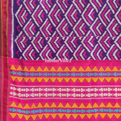 Multicolor Contemporary Odisha Ikat Silk Saree with Dongria Border