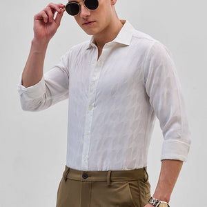 White Self-Design Shirt