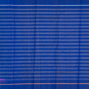 Hot Pink & Orange Handloom Kanchipuram Korvai Silk Saree With Stripes